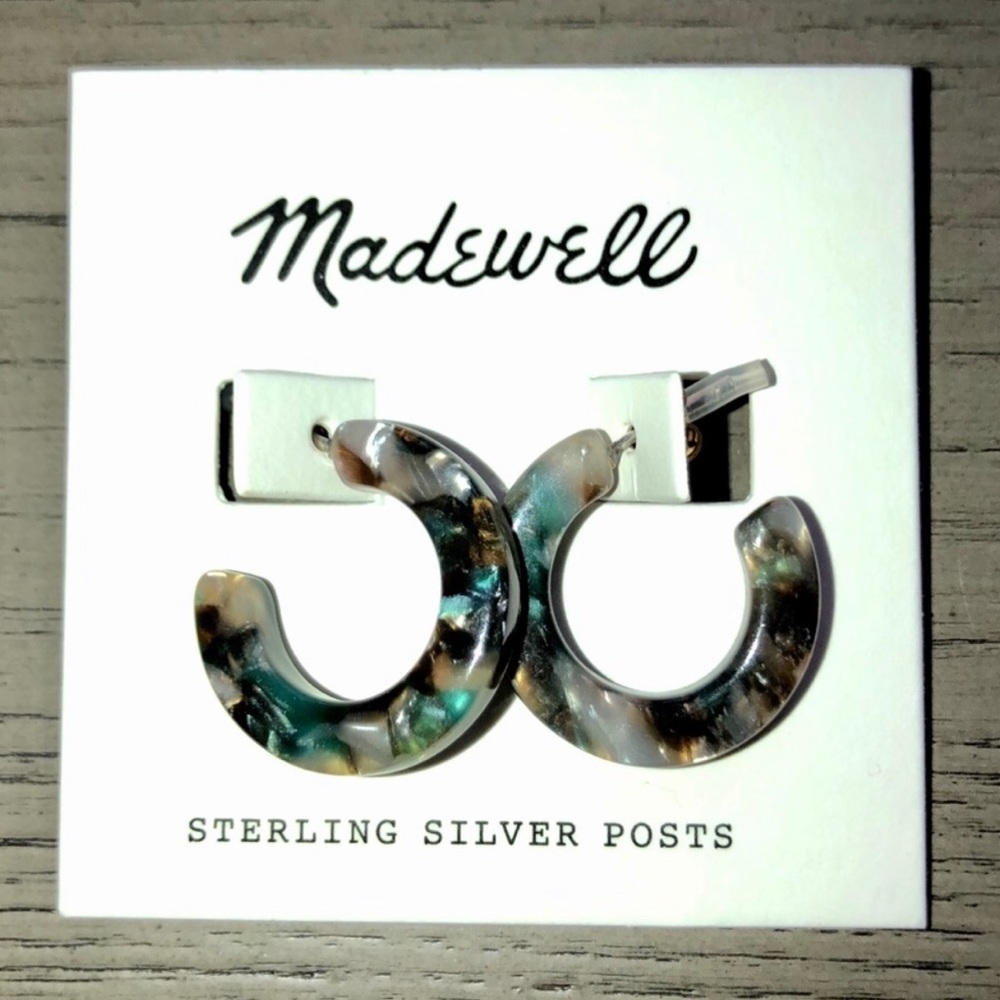 New Multicolor Tortoise MADEWELL Hoop Earrings